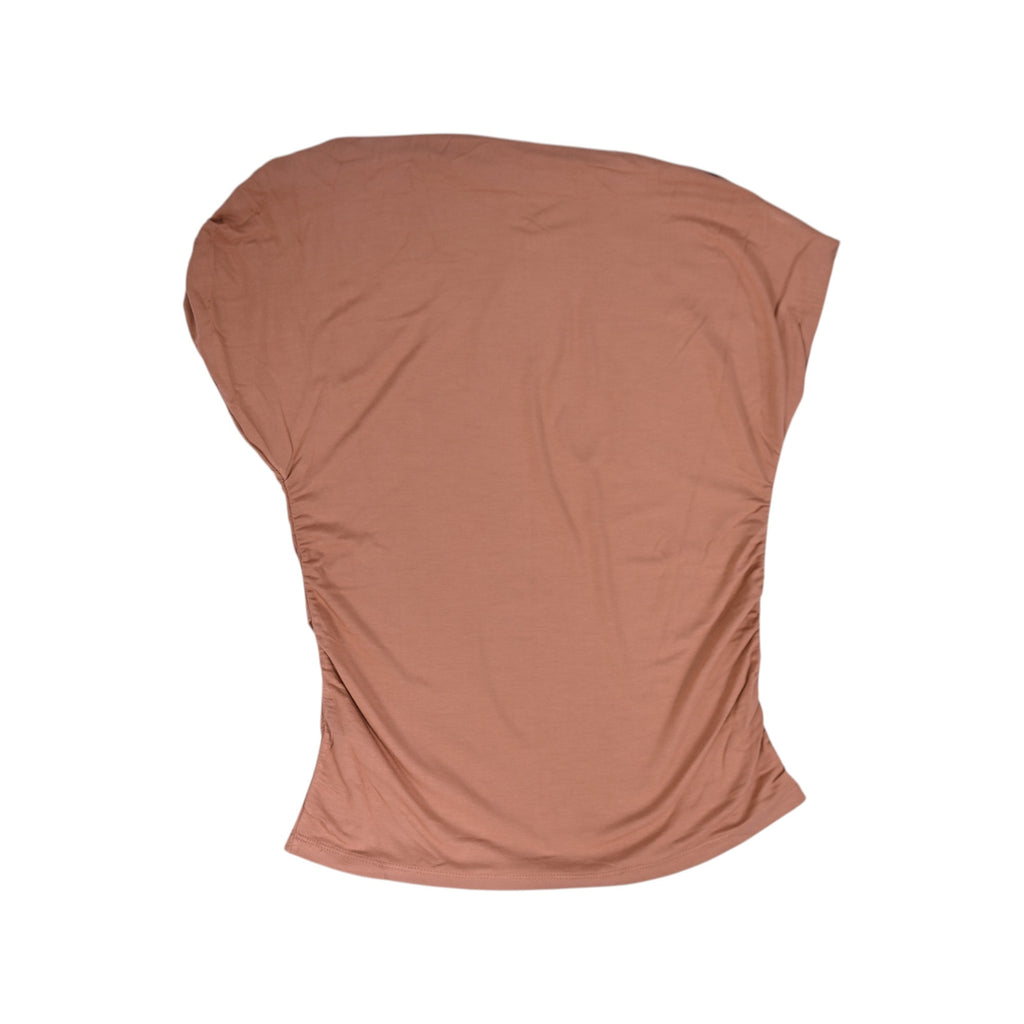 Chic terracotta draped top with side ruching