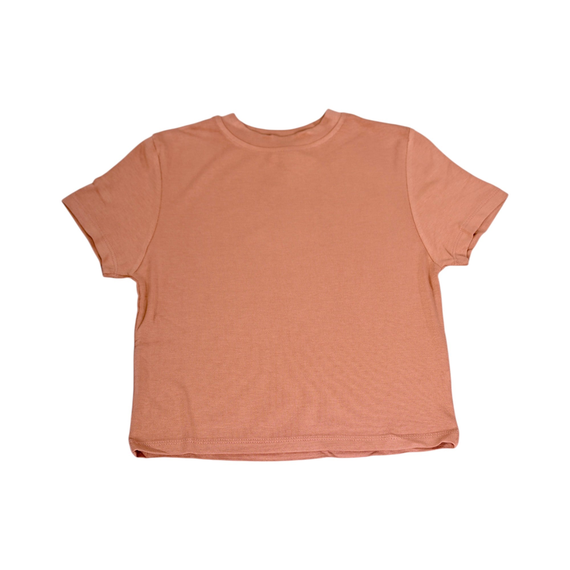 Classic brown short-sleeve crew neck T-shirt
