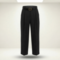 Black Tailored Belted Trousers