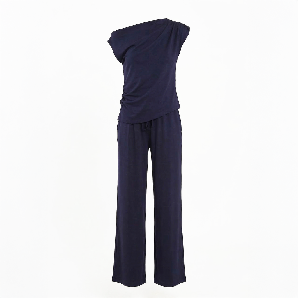 Draped Off-Shoulder Lounge Set