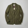 Green striped blazer.