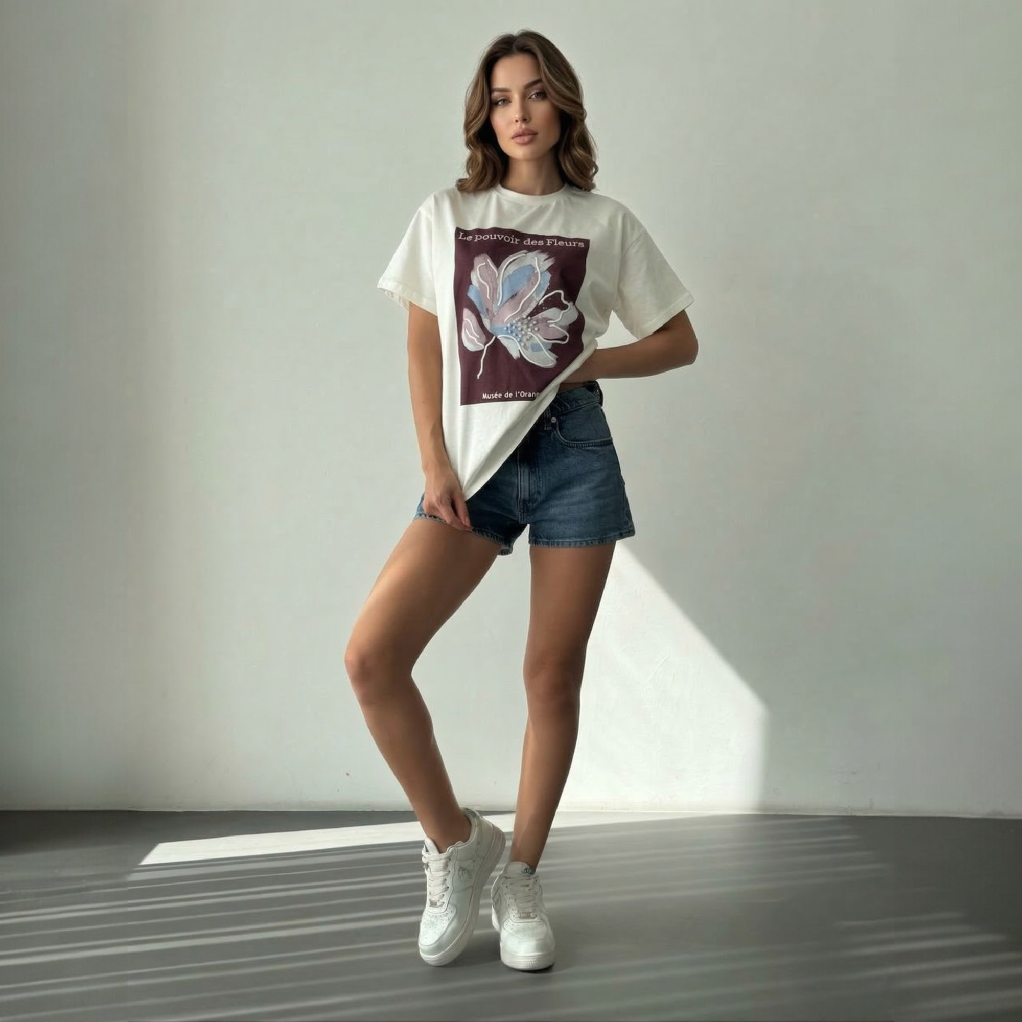 oversized T-shirt with round neck