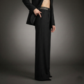 Sleek high-waisted wide-leg black trousers