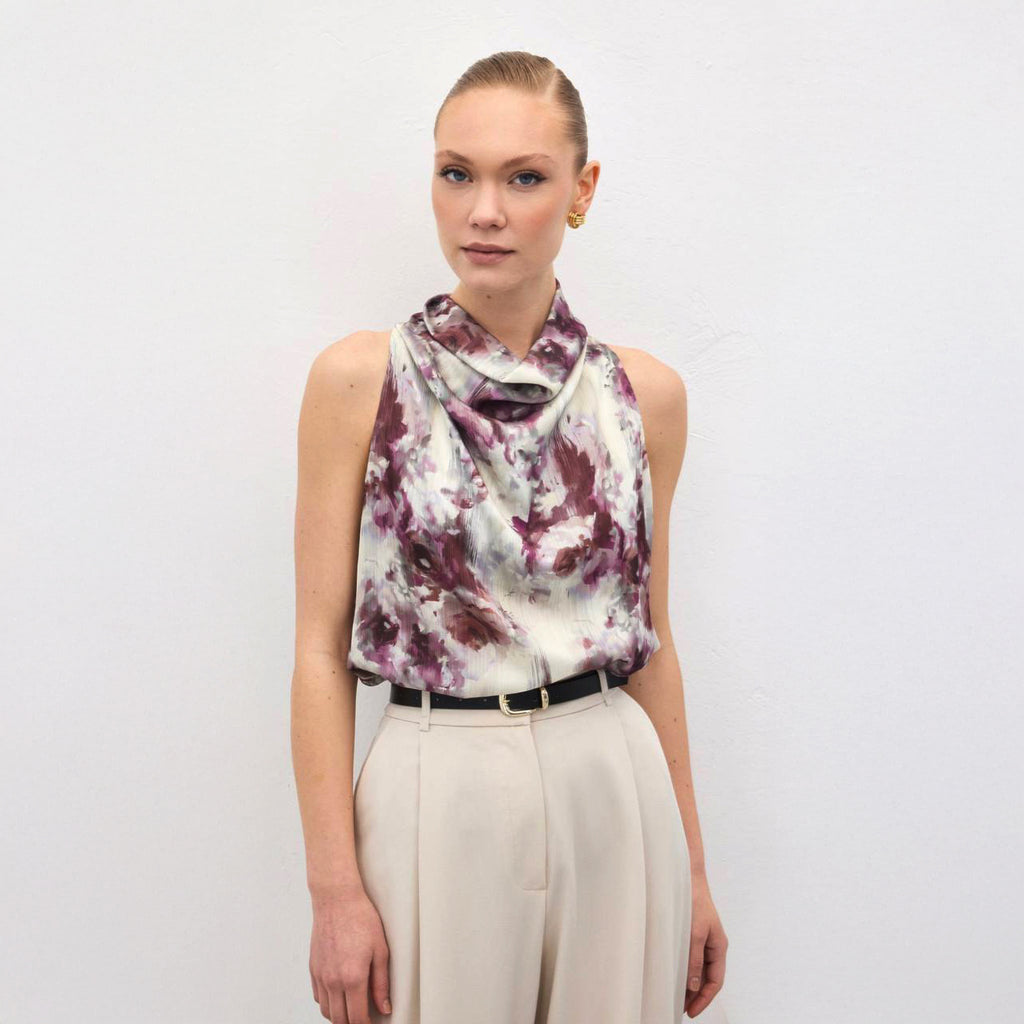 Floral Satin Halter Top