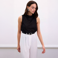 Lace Sleeveless Cowl Neck Top