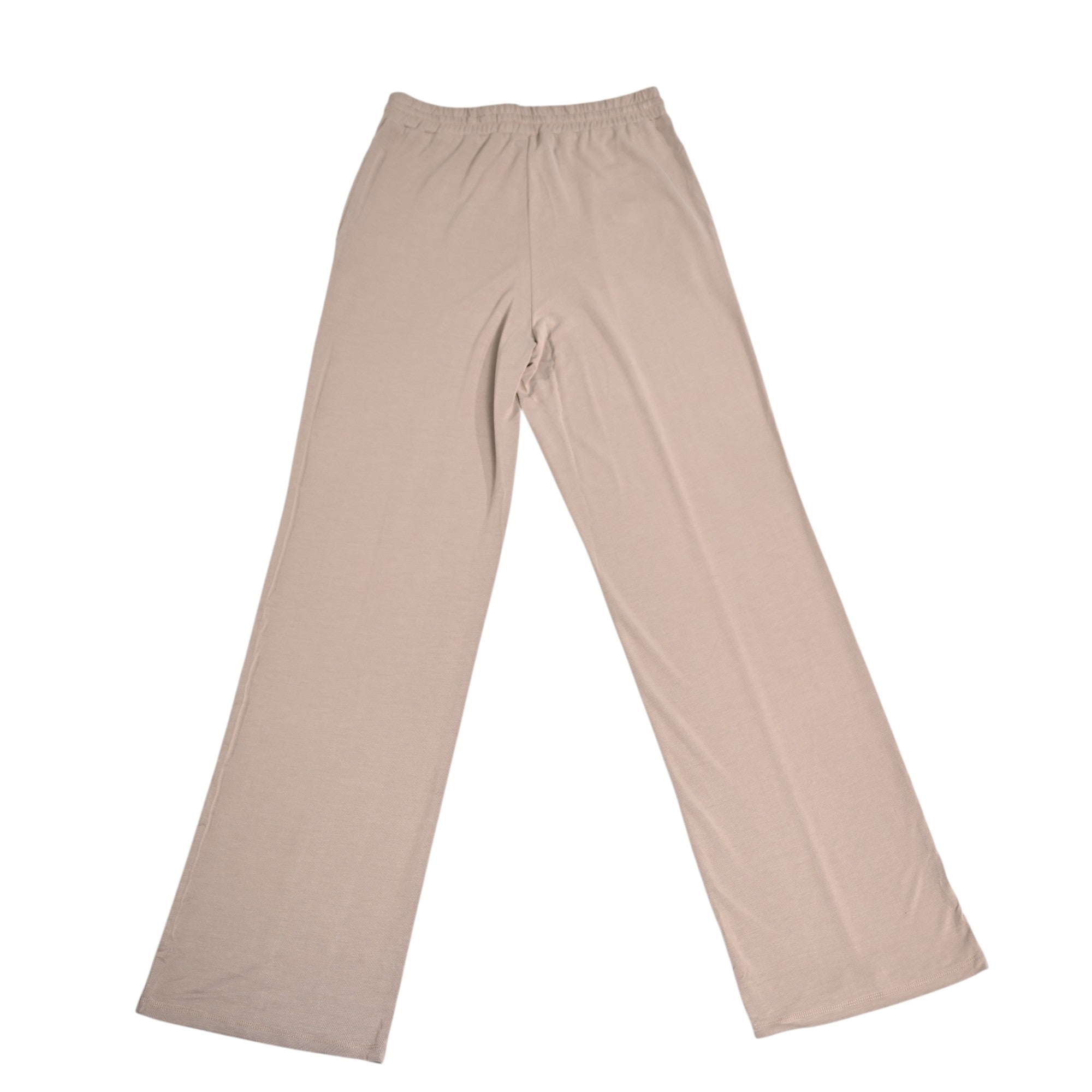 Comfortable beige wide-leg drawstring trousers