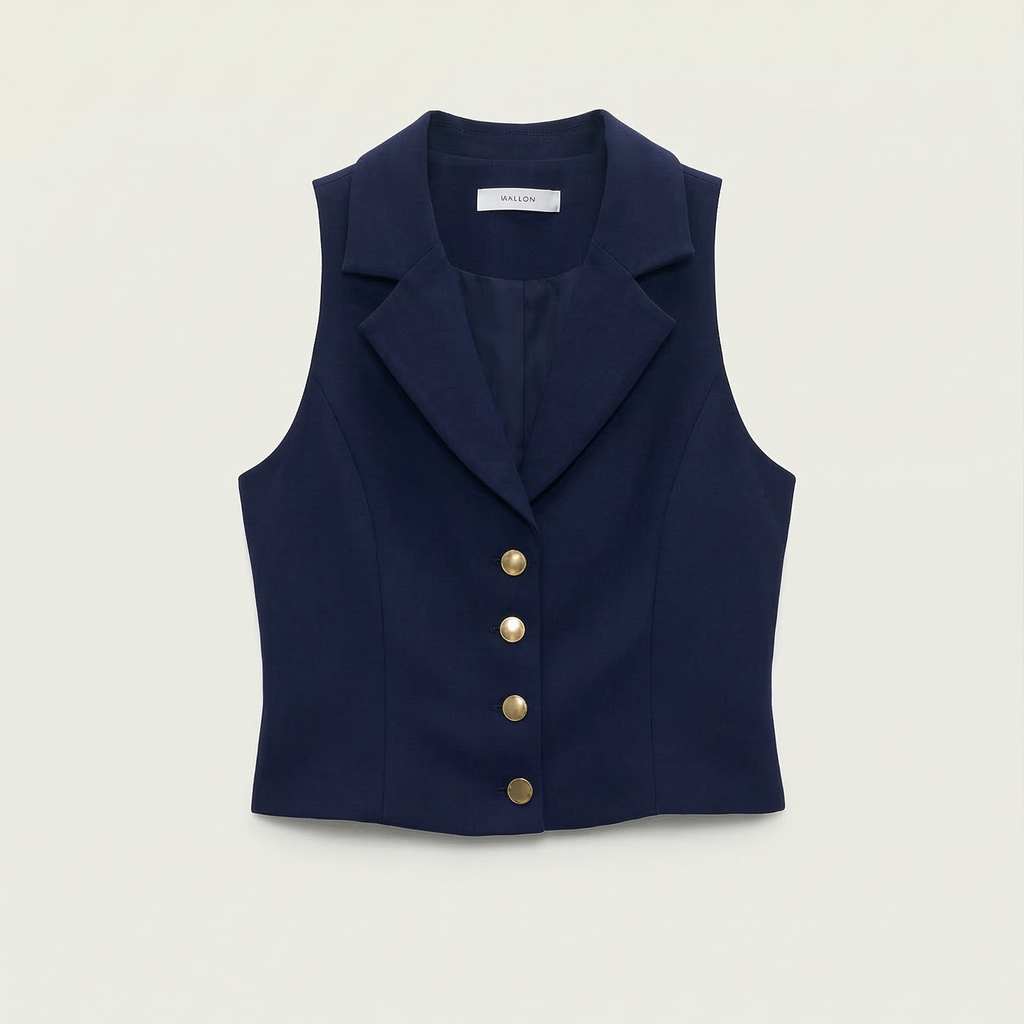 Golden Button Vest & Trouser Set