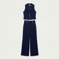 Golden Button Vest & Trouser Set