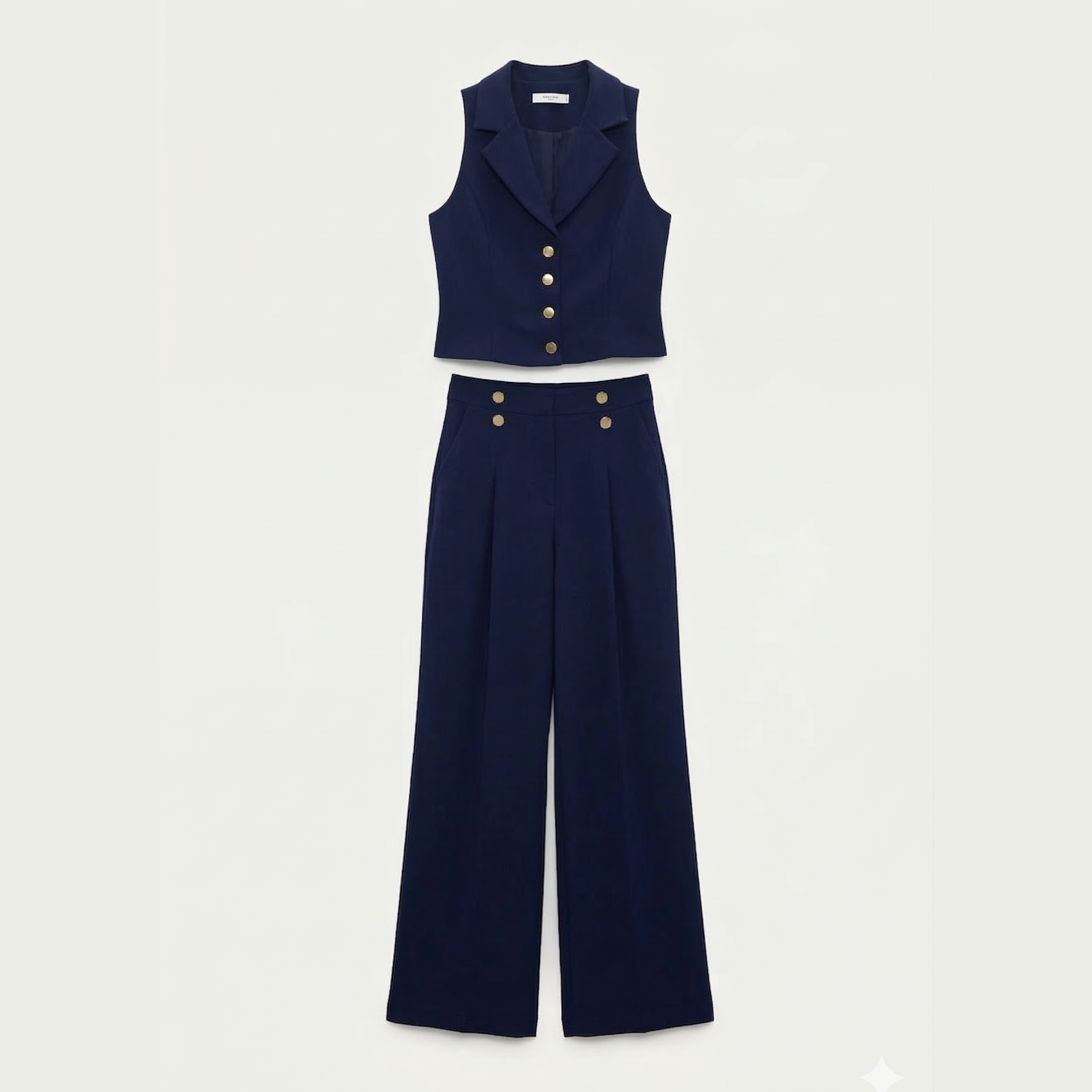Golden Button Vest & Trouser Set