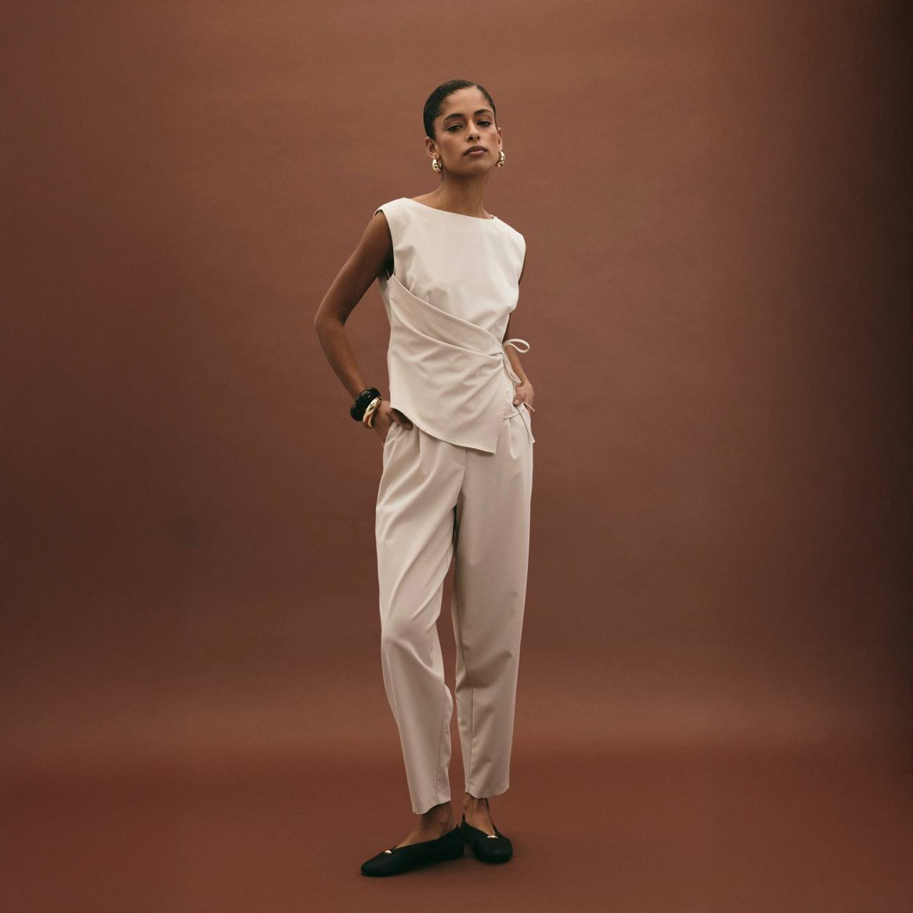 Elegant Draped Co-ord Set