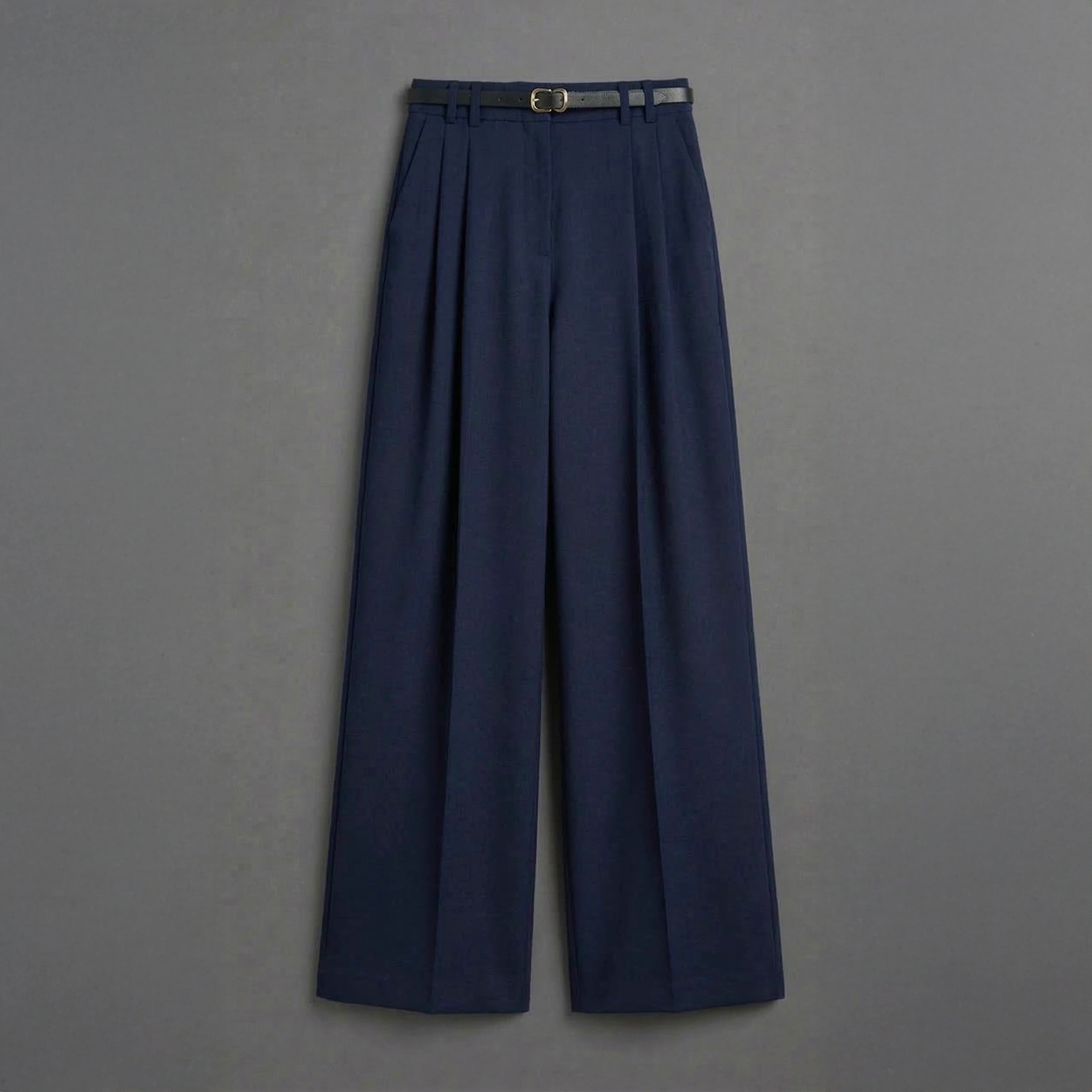 Pleated Wide-Leg Tailored