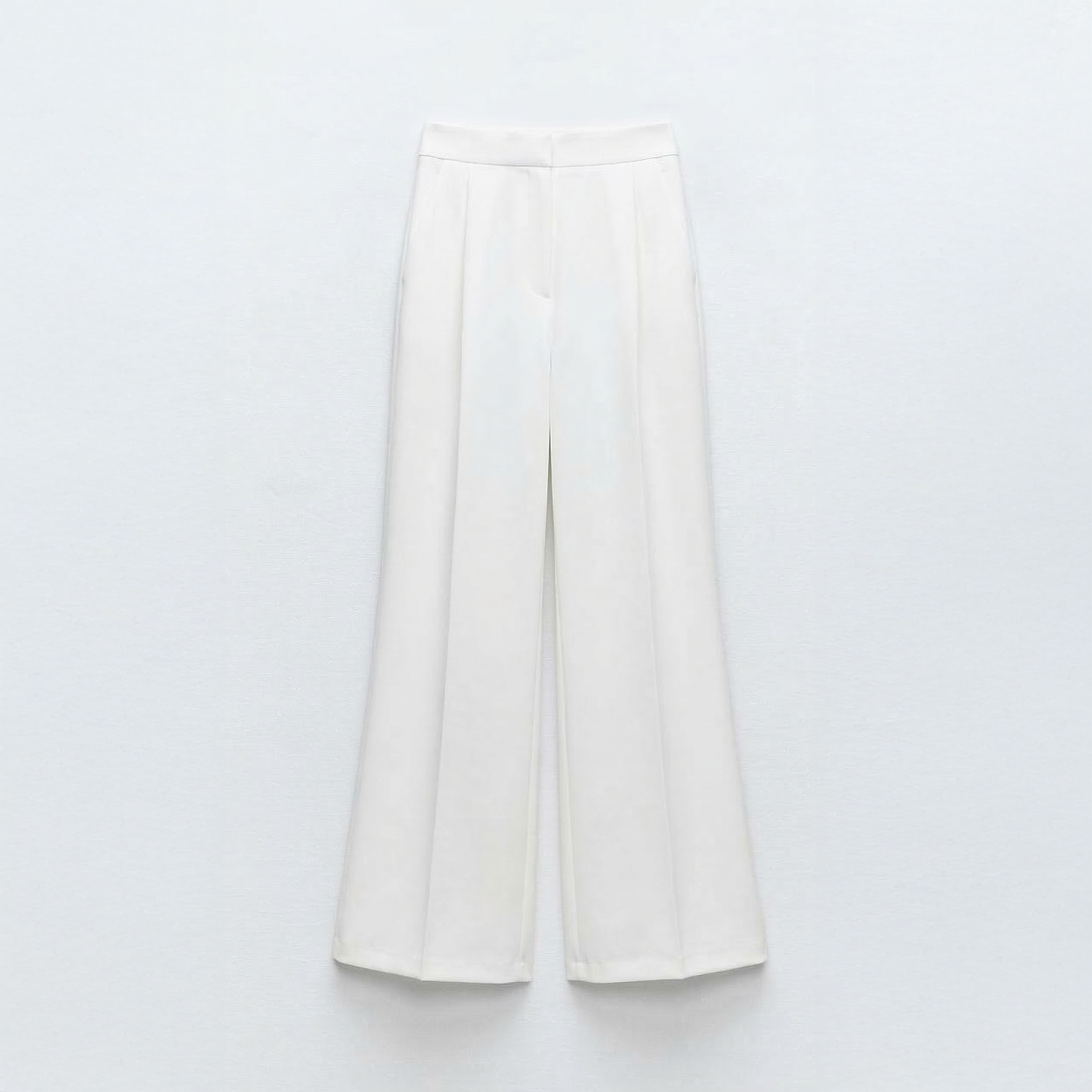 Pleated Wide-Leg Tailored Trousers
