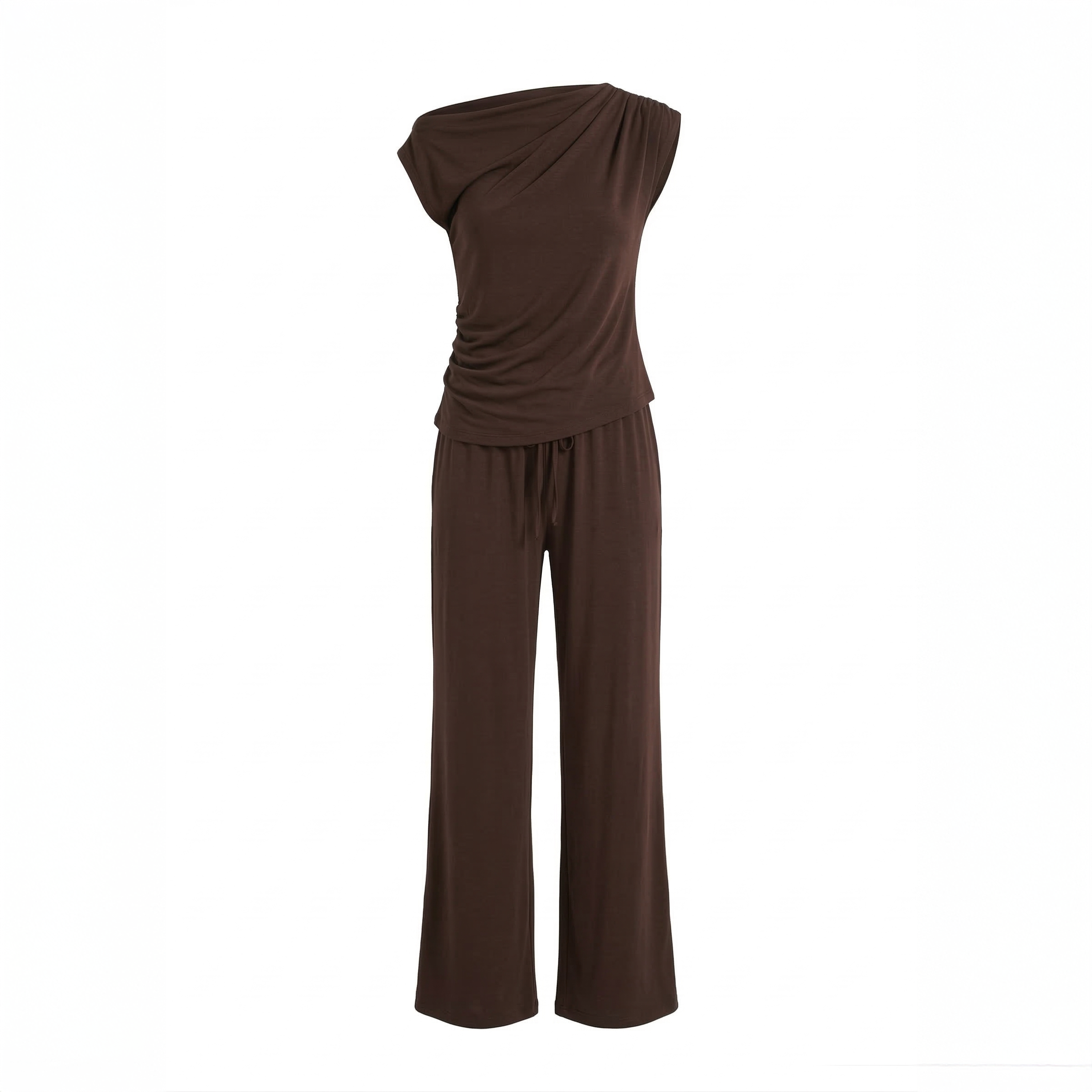 Draped Off-Shoulder Lounge Set