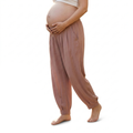 Chic dusty rose high-waisted harem trousers with an elasticated waistband