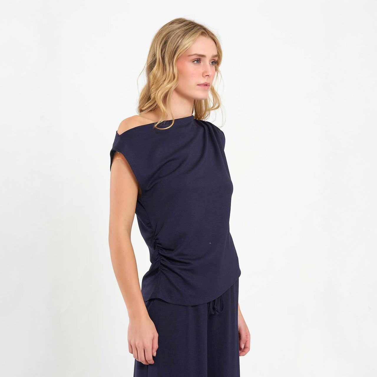 Draped Off-Shoulder Lounge Set