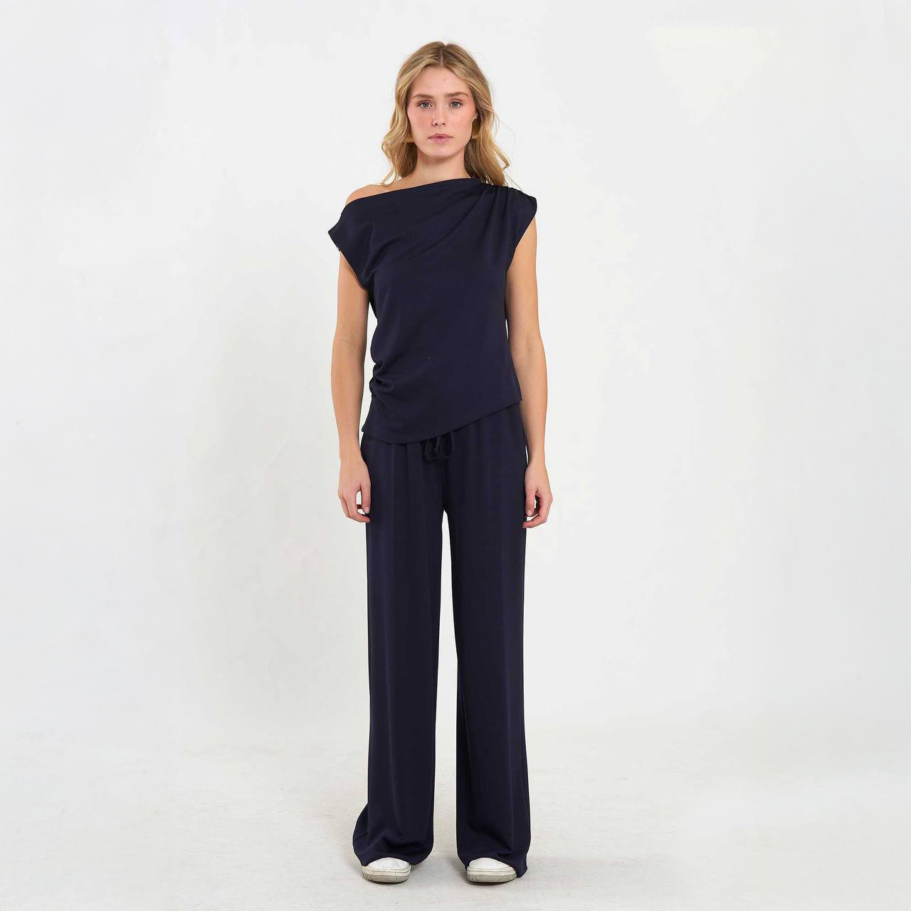 Draped Off-Shoulder Lounge Set