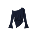 Long-sleeve off-shoulder top with flared sleeves