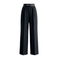 Wide-leg pants with elastic waistband