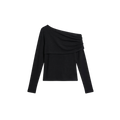 One-shoulder long-sleeve top