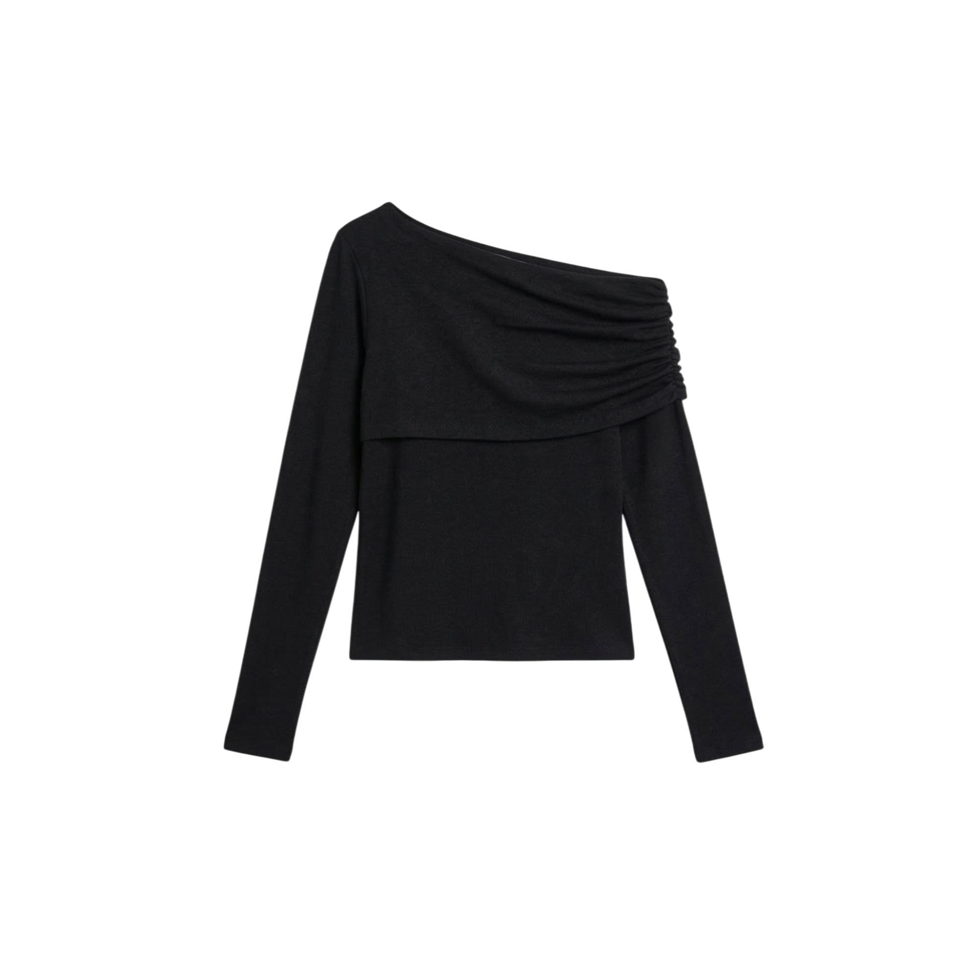 One-shoulder long-sleeve top