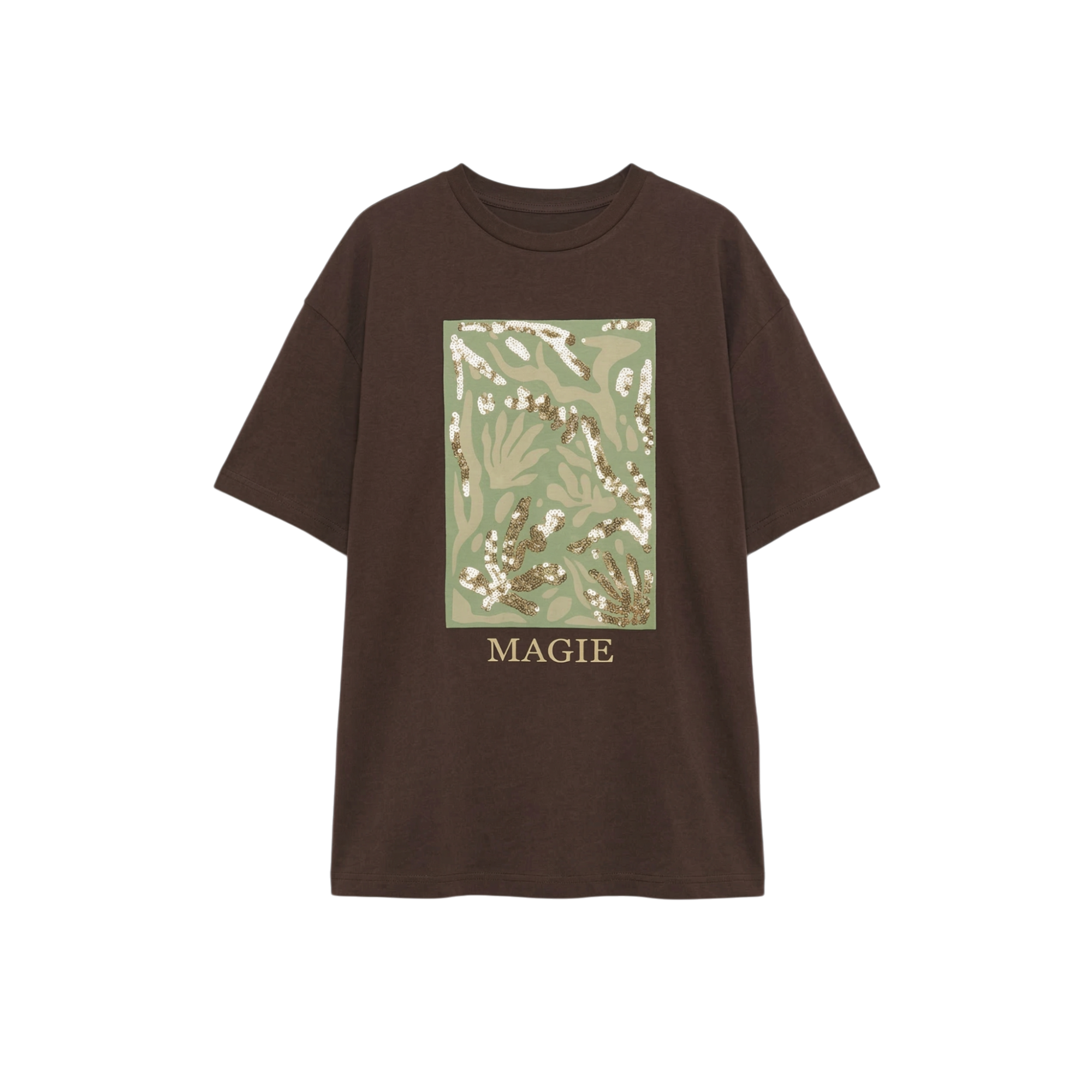 Printed short-sleeve T-shirt with round neck